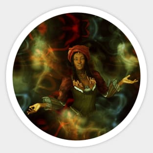 African voodoo witch woman Sticker